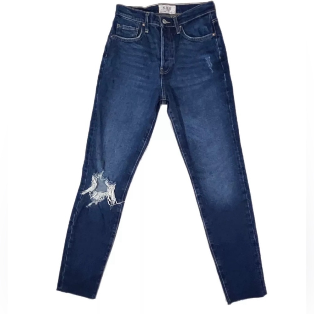 We The Free Women's Blue Raw Hem Jeans Size 28